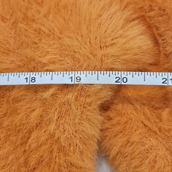 NEW Shein Orange Cropped Fuzzy Sweater Size M Cozy Colorful Knit Y2K Fall Casual - Picture 7 of 8